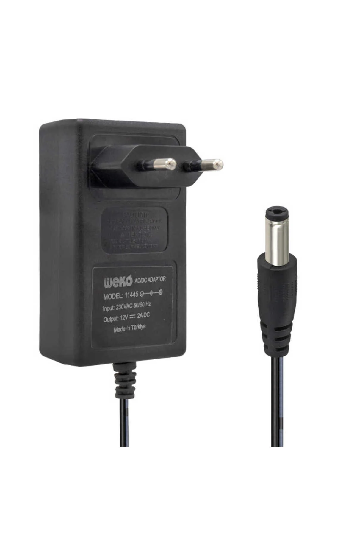 12 VOLT - 2 AMPER 5.5*2.5 UÇLU YERLİ ÜRETİM PLASTİK KASA PRİZ TİPİ ADAPTÖR