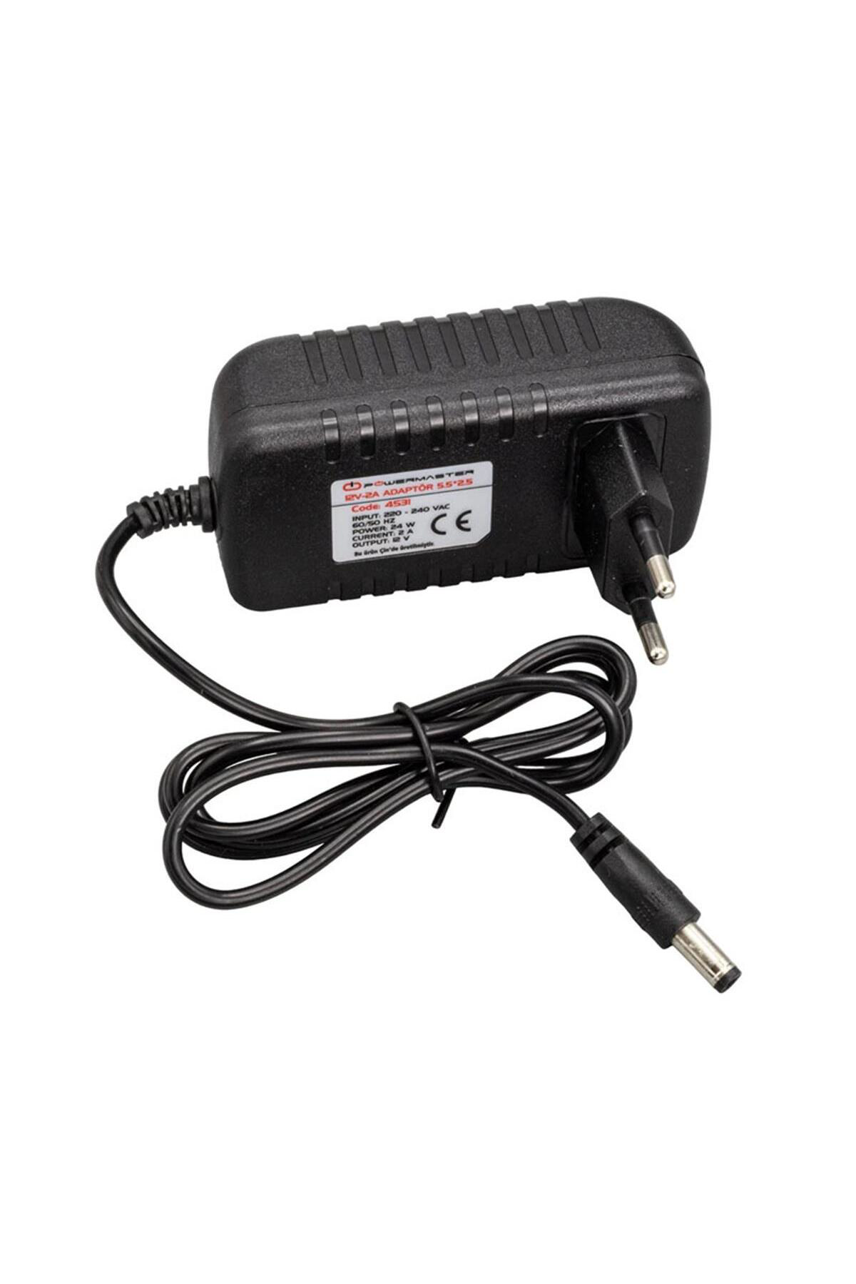 12 Volt - 2 Amper Plastik Kasa Priz Tip 5.5*2.1 Uç Mini Cihaz Ada