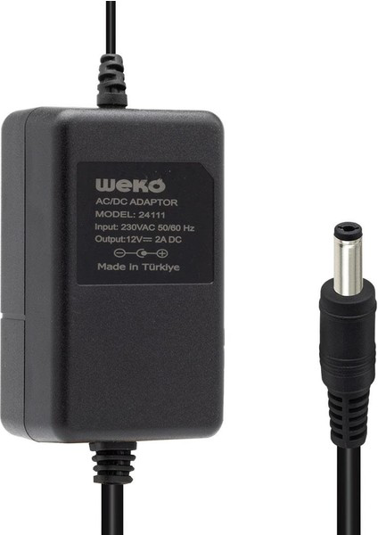 12 Volt 2 Amper 5.5*2.1 Uçlu Yerli Üretim Plastik Kasa Masaüstü A