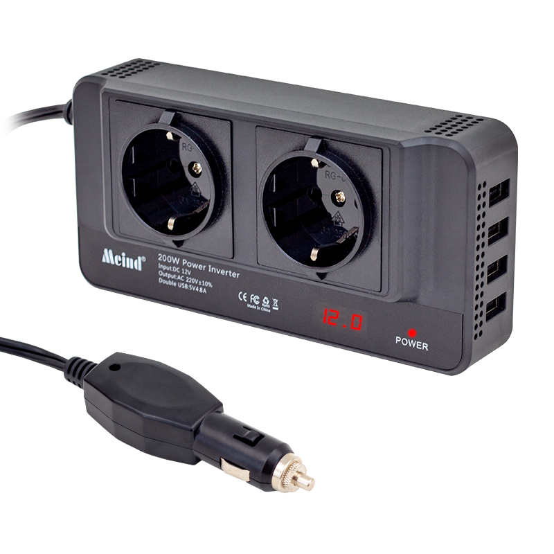 12 VOLT - 200 WATT 4 USBLİ DİJİTAL ÇAKMAKTAN POWER INVERTER (4741 12 VOLT - 200 WATT 4 USBLİ DİJİTAL ÇAKMAKTAN POWER INVERTER (4741
