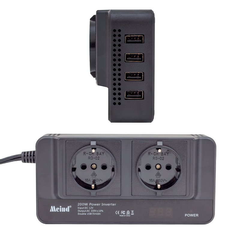 12 VOLT - 200 WATT 4 USBLİ DİJİTAL ÇAKMAKTAN POWER INVERTER (4741 12 VOLT - 200 WATT 4 USBLİ DİJİTAL ÇAKMAKTAN POWER INVERTER (4741