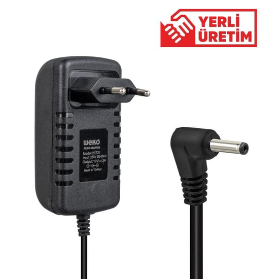 12 Volt - 3 Amper 3.5*1.35 Uçlu Yerli Üretim Yazar Kasa POS Adapt 12 Volt - 3 Amper 3.5*1.35 Uçlu Yerli Üretim Yazar Kasa POS Adapt