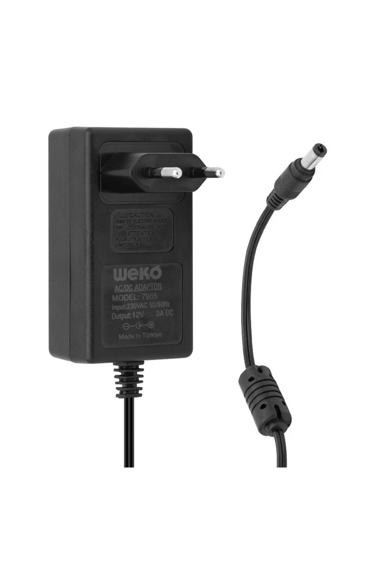 12 Volt - 3 Amper - 36 Watt 5.5*2.5 Uçlu Plastik Kasa Priz Tip Adaptör Kutulu Yerli Ürm (4940)