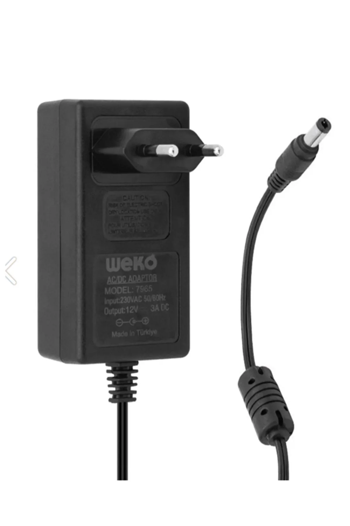 12 Volt 3 Amper 36 Watt 5.5x2.5mm Plastik Kasa Adaptör ( Kutulu )