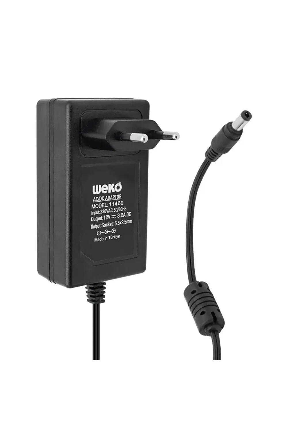 12 Volt - 3.2 Amper - 38 Watt 5.5*2.5 Uçlu Plastik Kasa Priz Tip