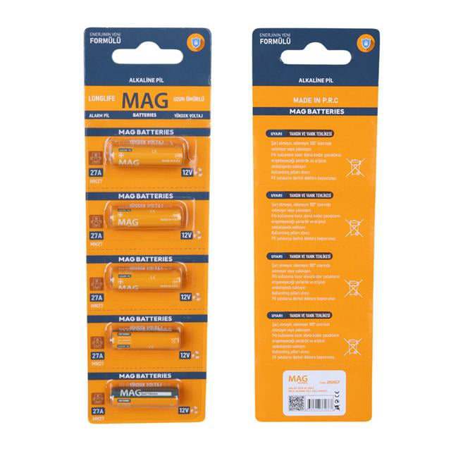 12 Volt İnce Alarm Pili (5&amp;apos;li Blister Paket) (4741)