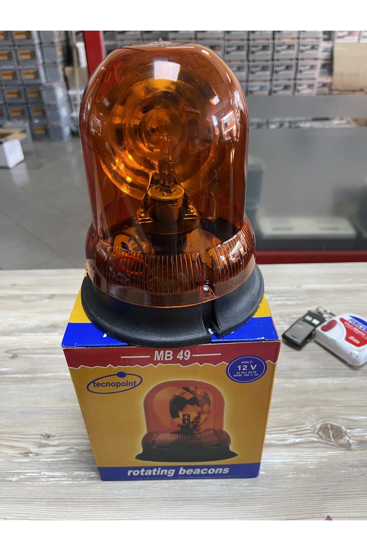 12 Volt Sarı Döner Lamba