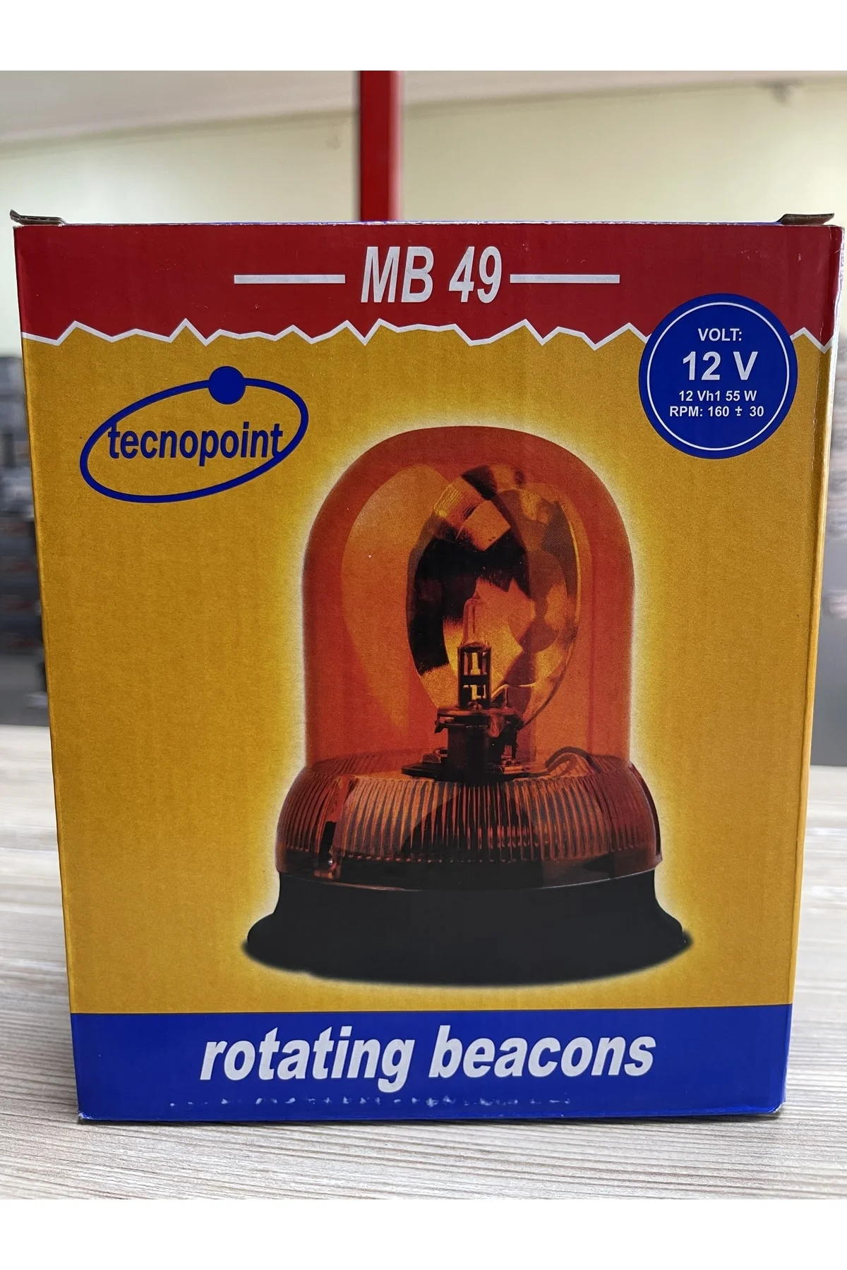 12 Volt Sarı Döner Lamba