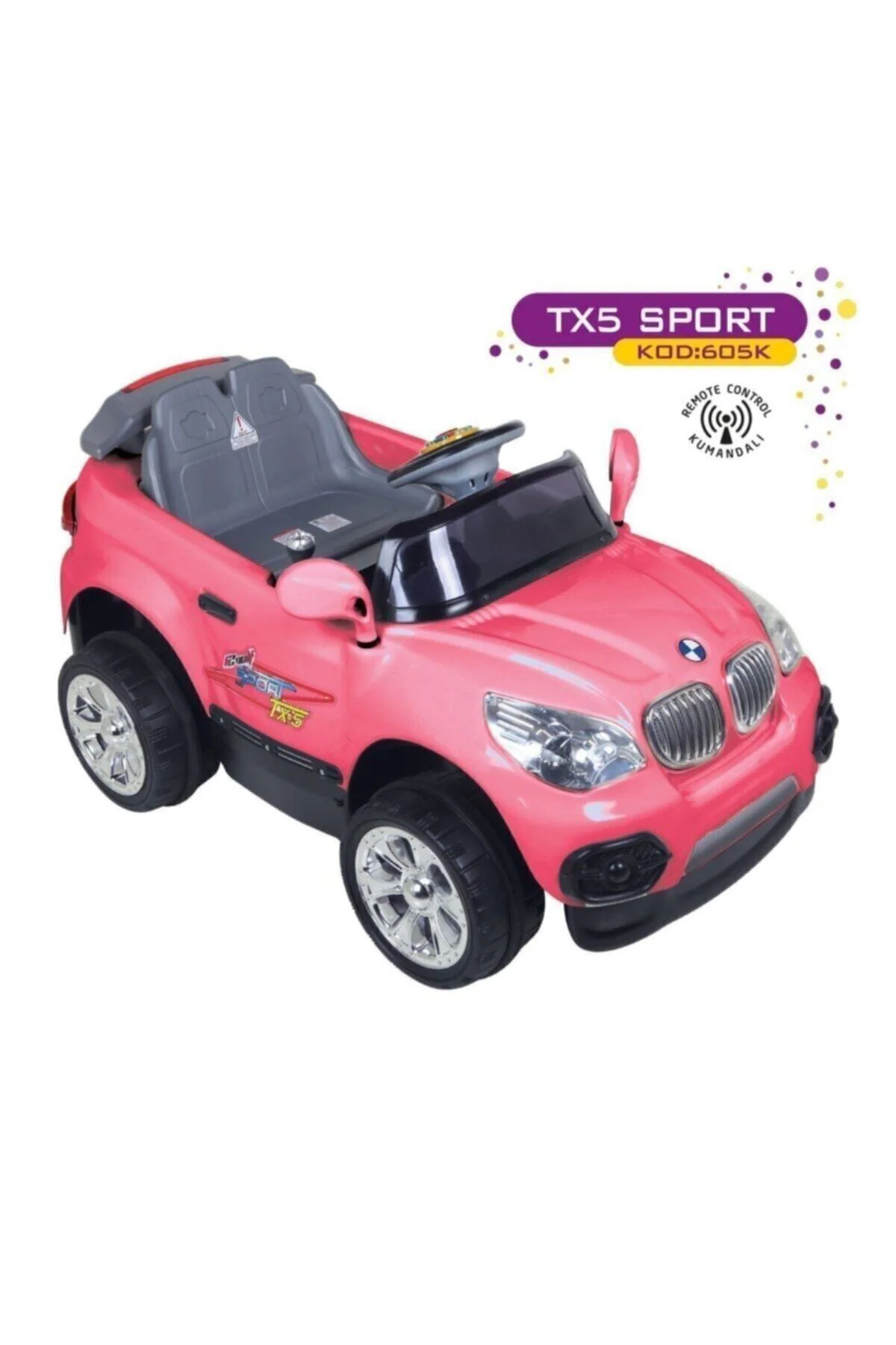 12 Volt Uzaktan Kumandalı Akülü Araba Bmw 12v Pembe
