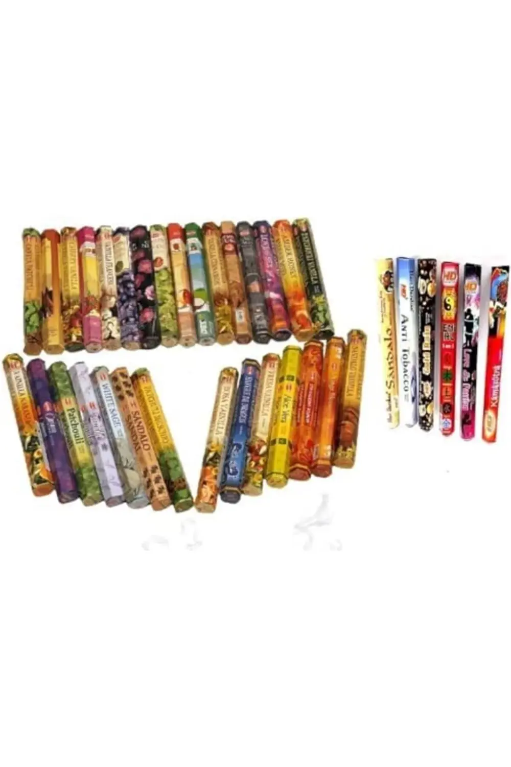 120 Adet 6 Paket Tütsü ve Kayığı, Çubuk Seti ve Ahşap Tutucu 3955