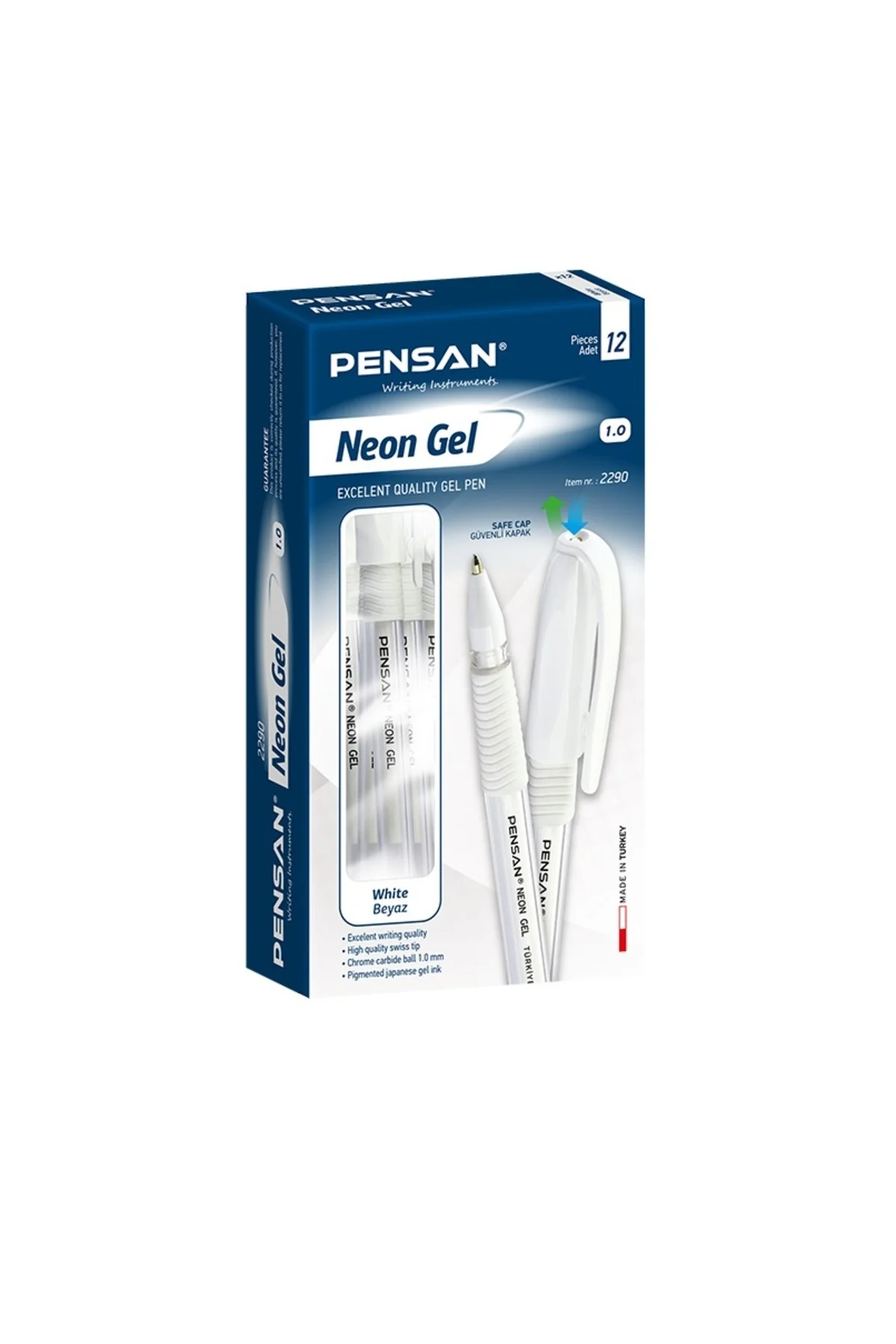120 Adet Neon Jell Kalem 1,0 Mm Beyaz - Görsel 3