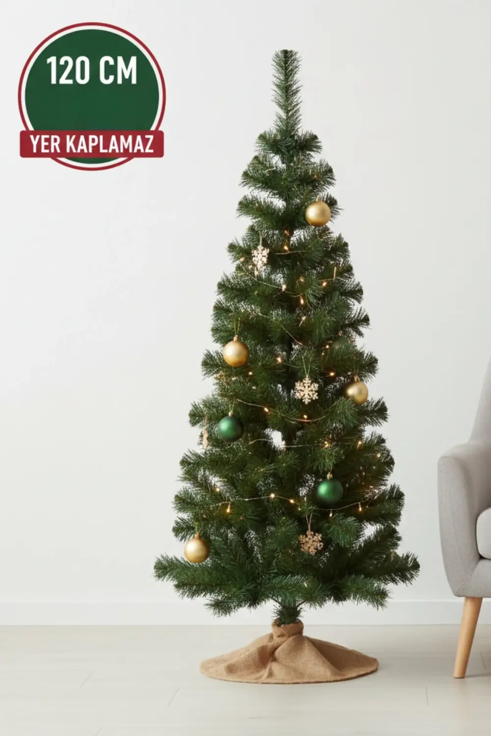 120 cm Kolay Kurulum Ayaklı Yılbaşı Ağacı, Yeni Yıl İçin Ev & Caf