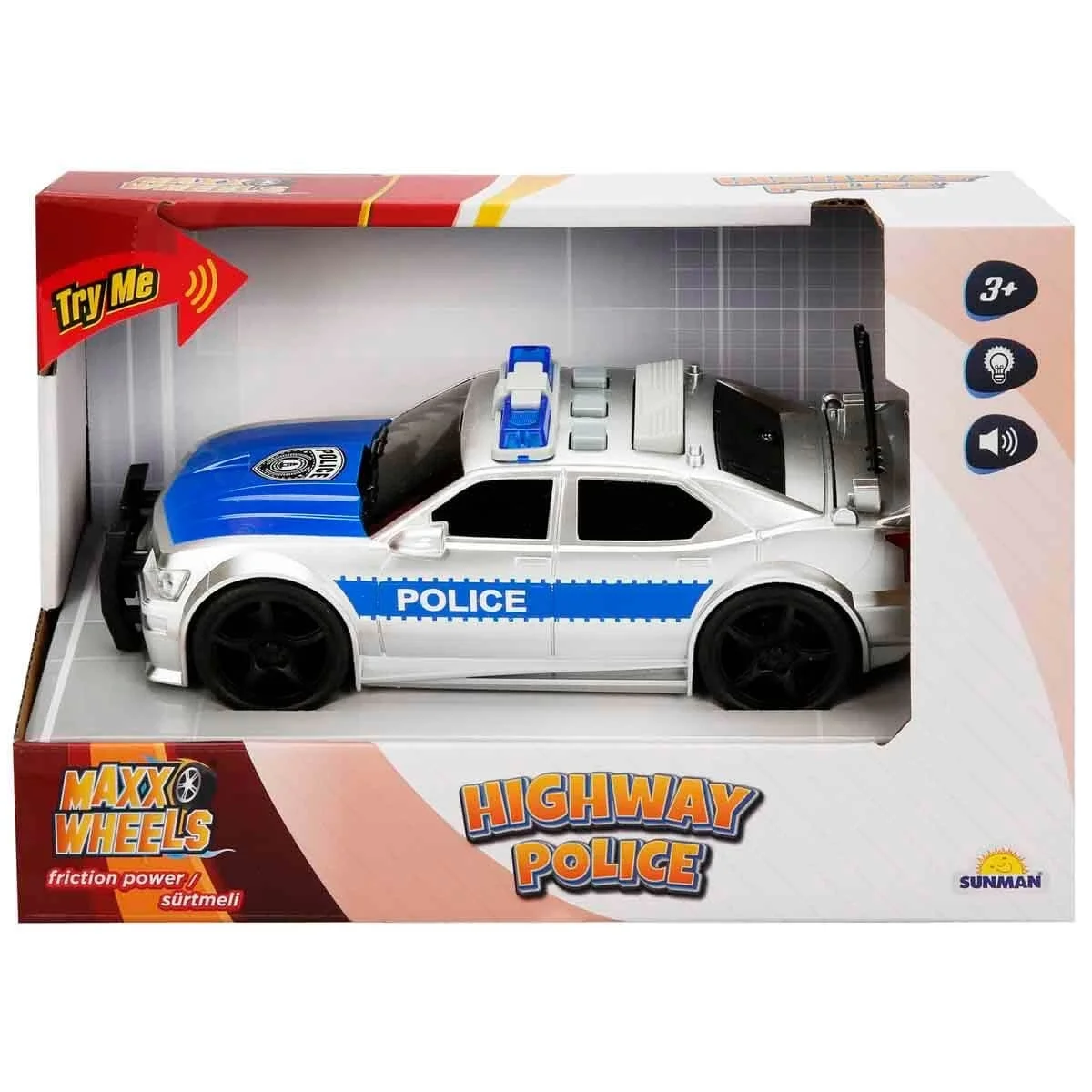 1:20 Eco Lounge Sesli ve Işıklı Polis Arabası 19 cm