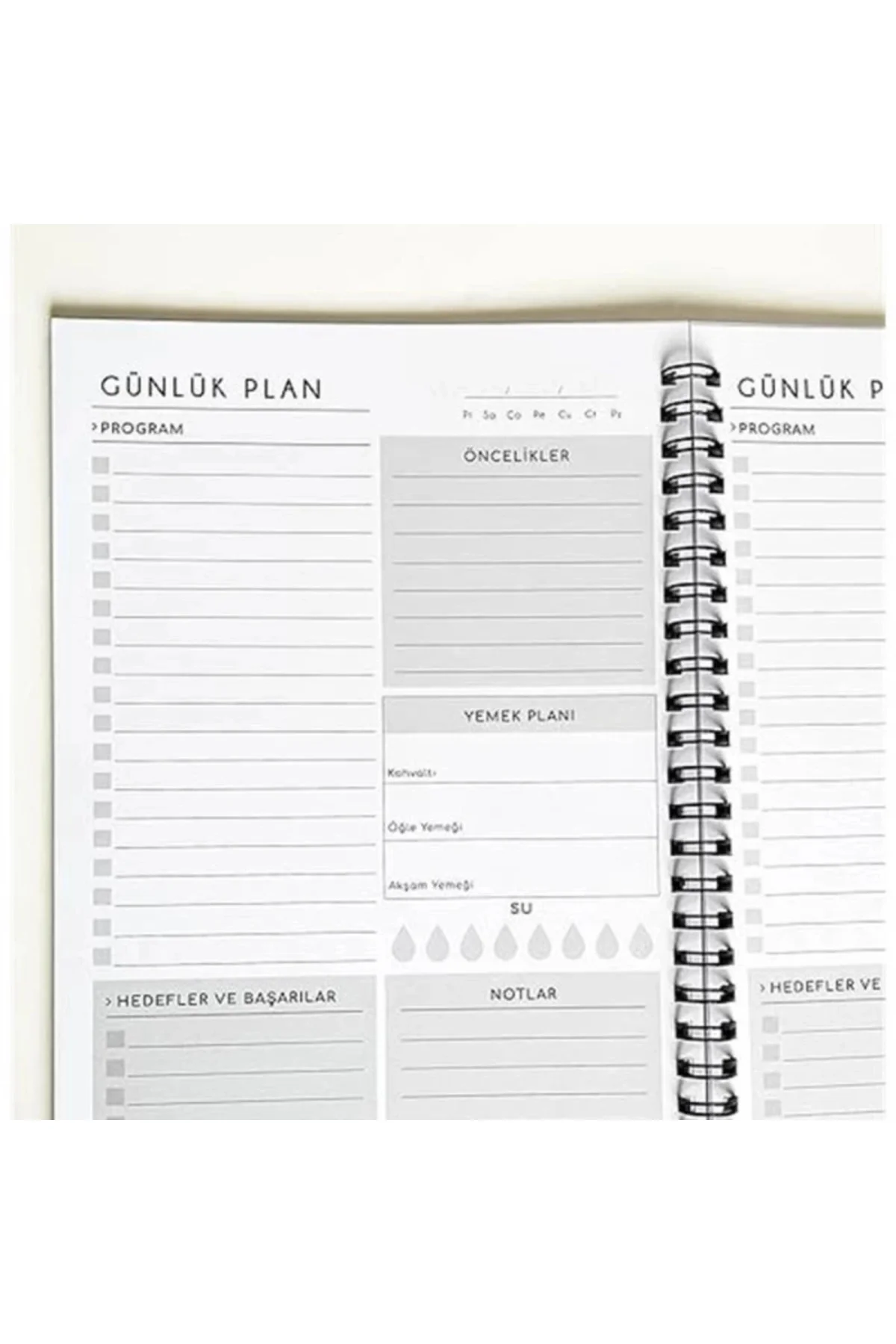 120 Günlük Tarihsiz Spiralli Planlayıcı A5 Boyutu, 60 Yaprak (120 Sayfa), 90 gr