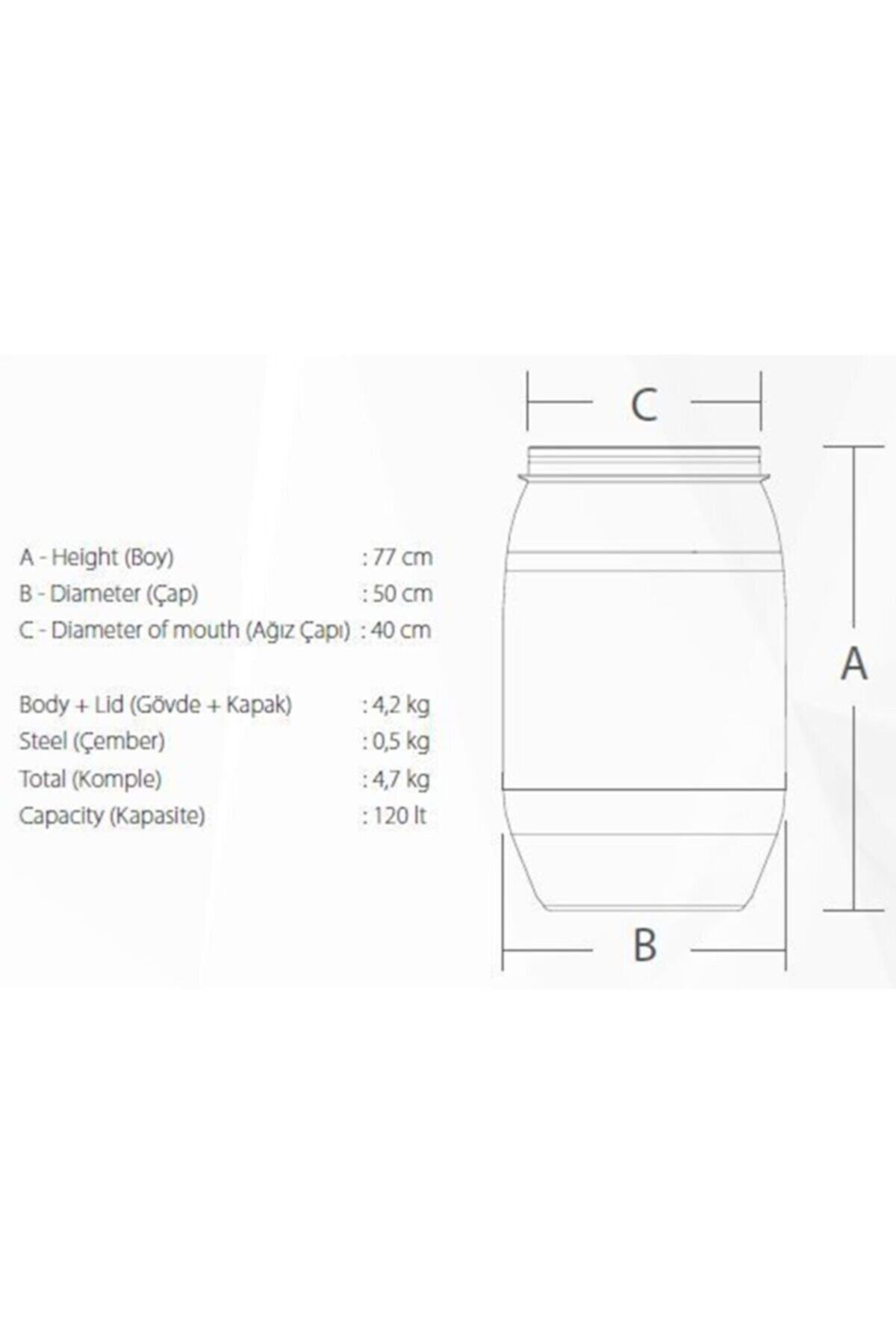 Kartem 120 Lt Çemberli Plastik Varil