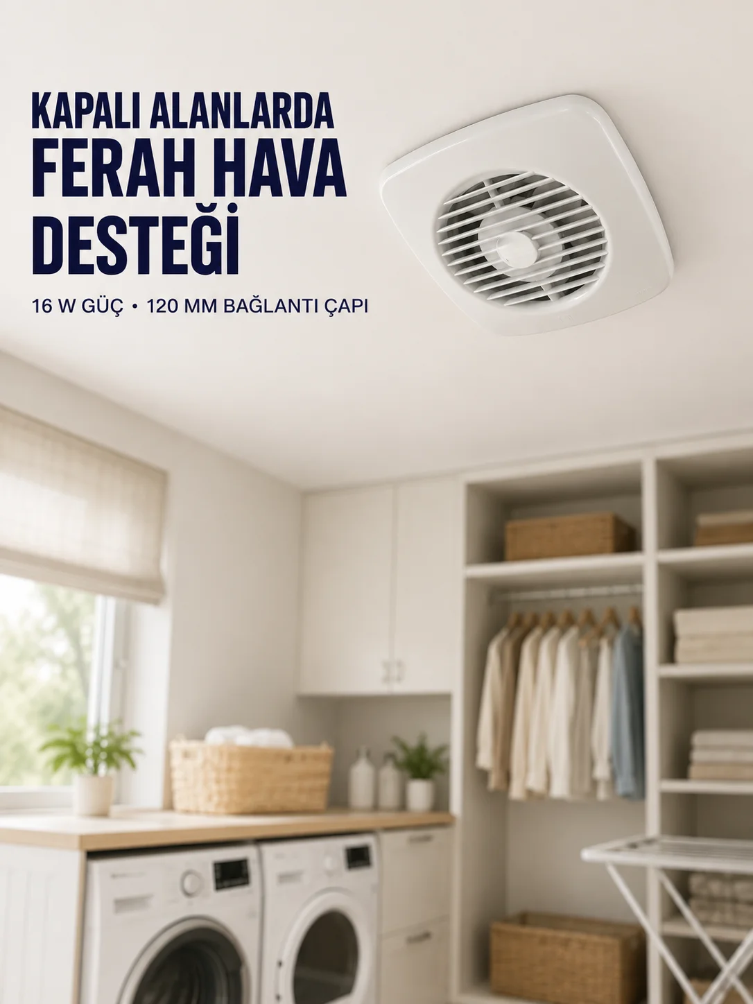 120 mm Dekoratif Aspiratör 16 W 180 m³/h Banyo Mutfak ve WC Havalandırma Fanı Fiyatı, Yorumları ve Özellikleri