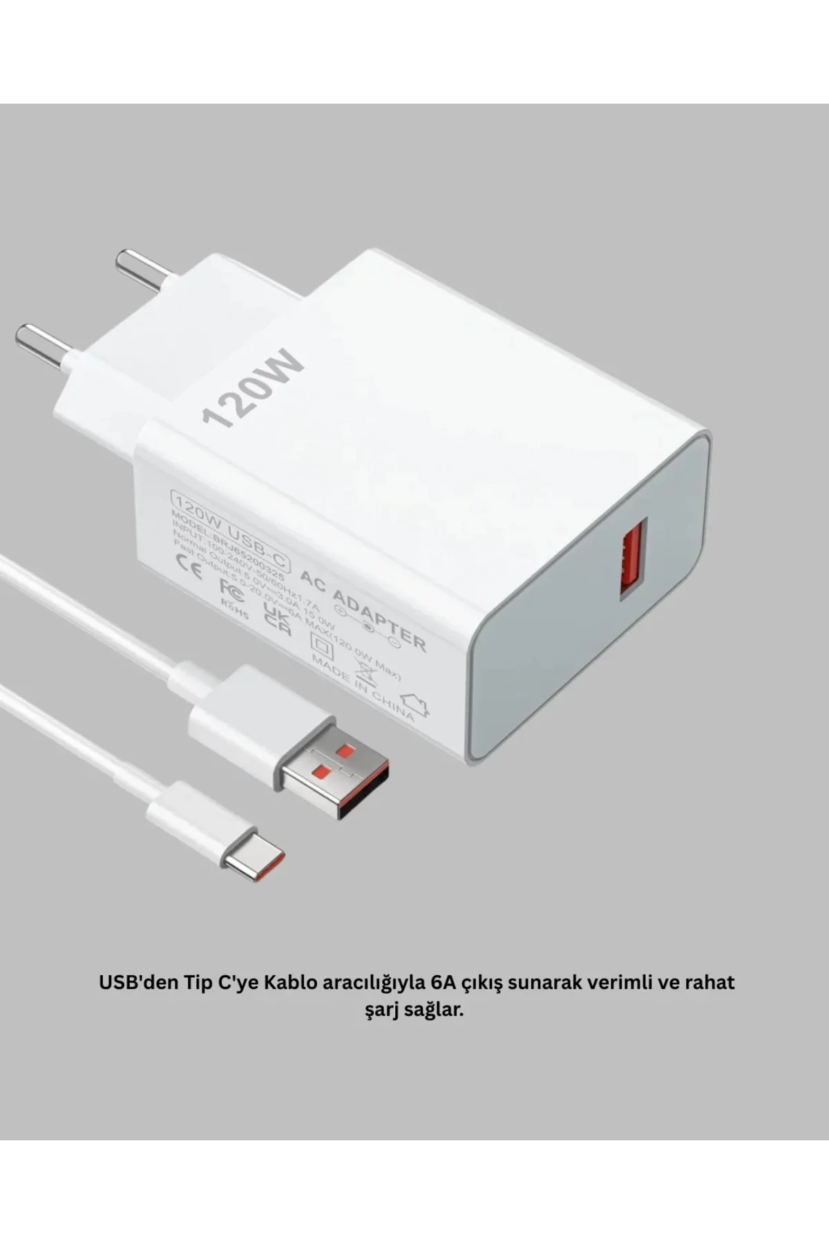 120 Watt Type C Hızlı Şarj Cihazı Reno 4 5 6 Uyumlu