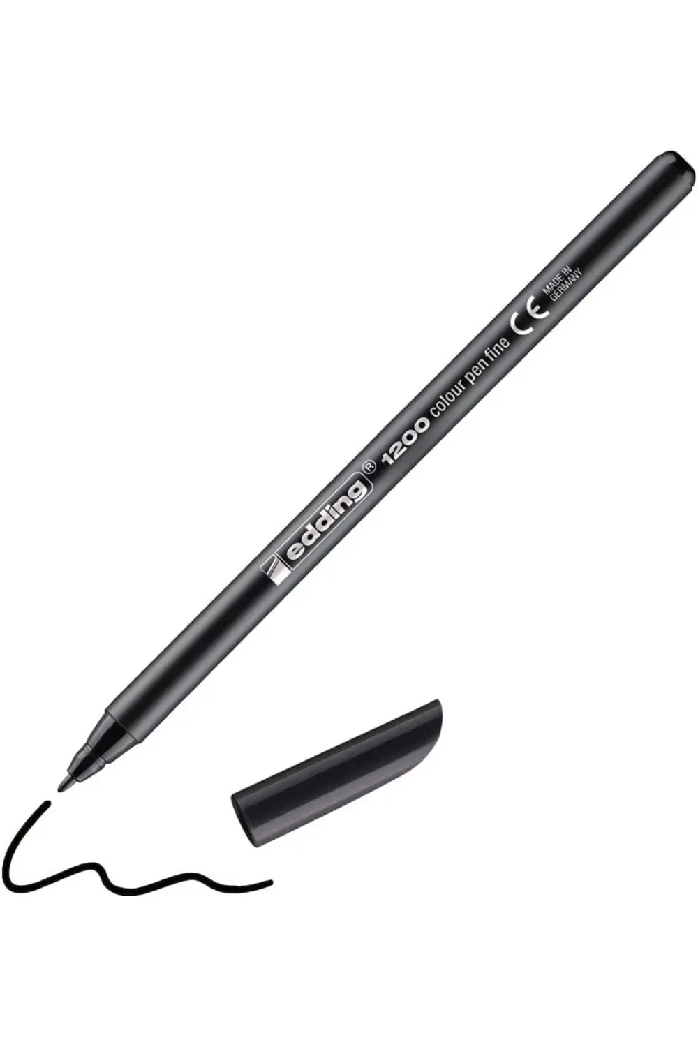 1200 Ince Uçlu Keçeli Kalem - Siyah - 1 Kalem - Yuvarlak Uçlu 1 M