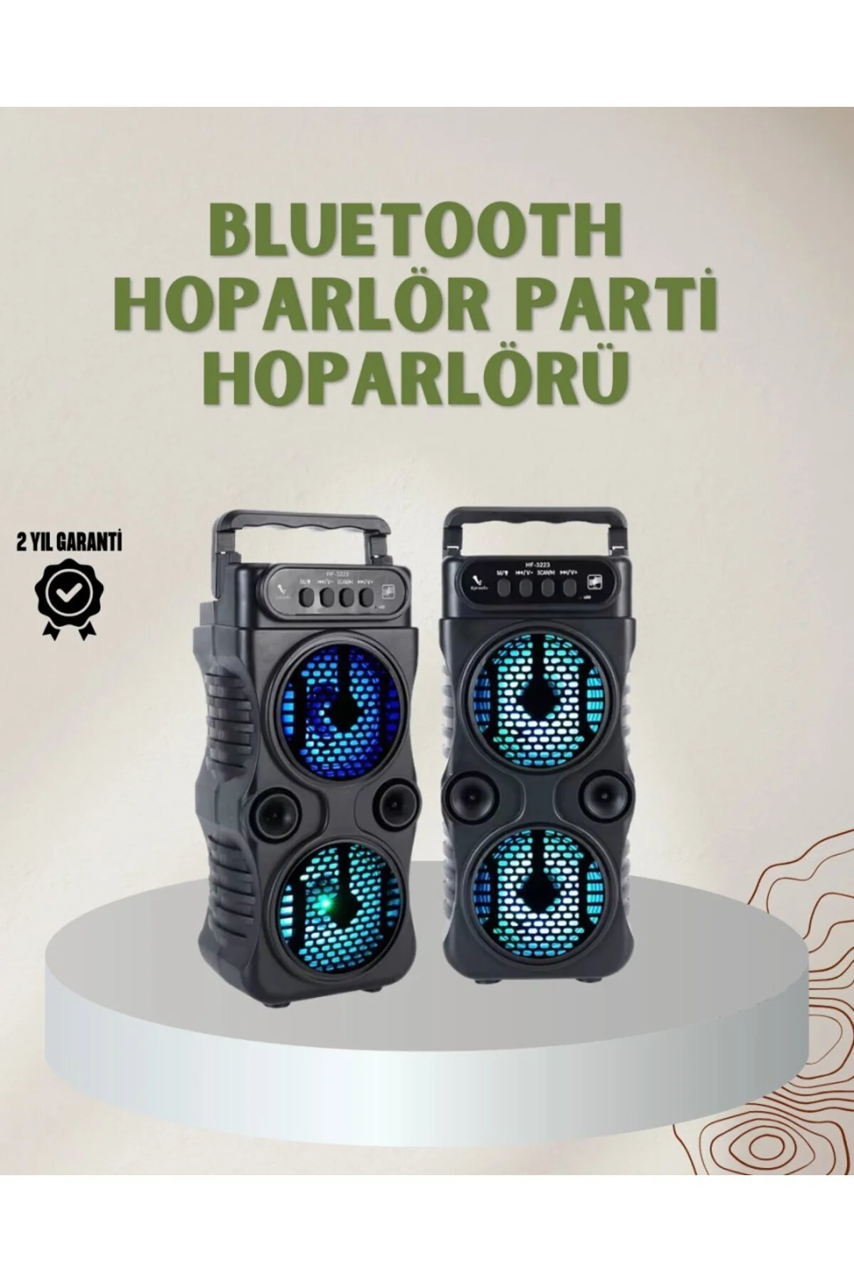 1200 Mah Şarjlı Led Işıklı Bluetooth Hoparlör – Fm Radyolu, Hafız