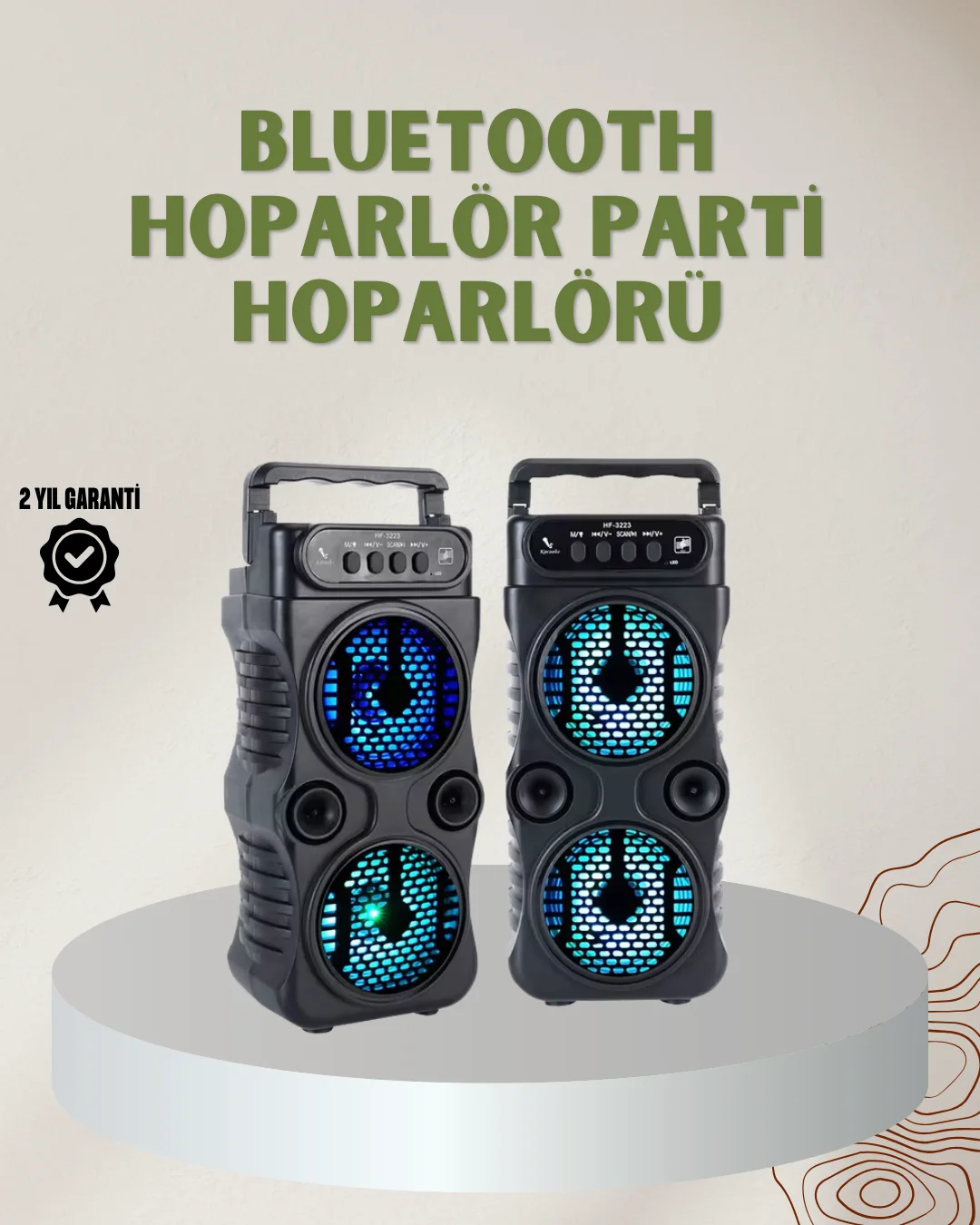 1200 mAh Şarjlı LED Işıklı Bluetooth Hoparlör – FM Radyolu, Hafıza Kart Destekli 1200 mAh Şarjlı LED Işıklı Bluetooth Hoparlör – FM Radyolu, Hafıza Kart Destekli