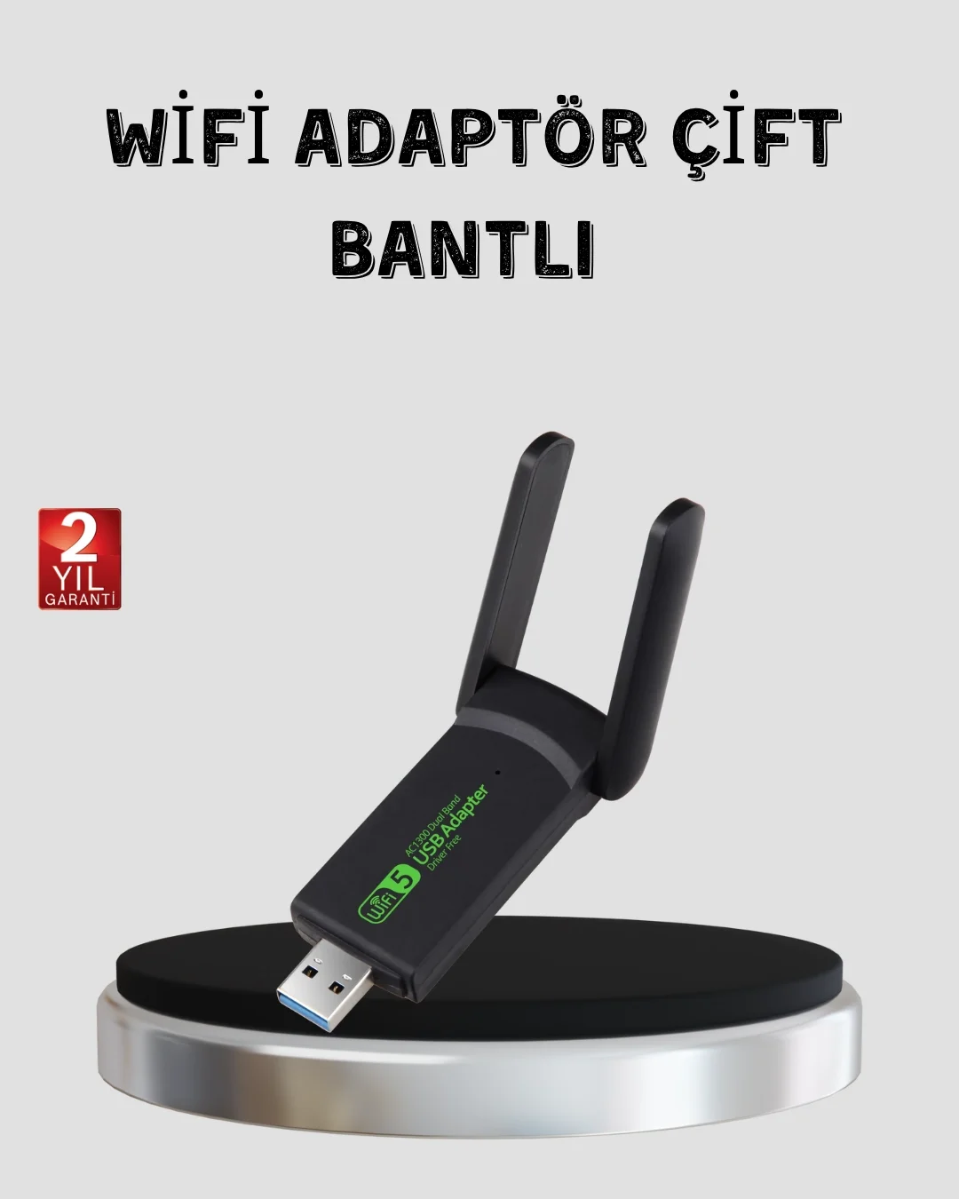 1200 Mbps Dual Band WiFi Adaptör – 5.8G &amp; 2.4G Çift Antenli