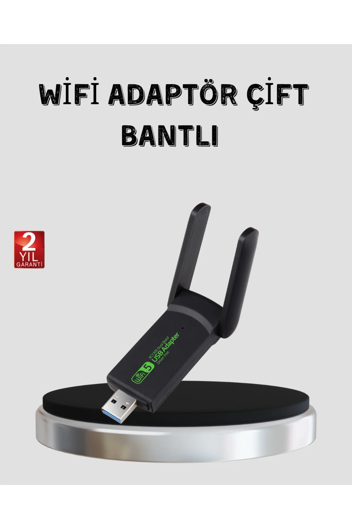 1200 Mbps Dual Band WiFi Adaptör - 5.8G & 2.4G Çift Antenli