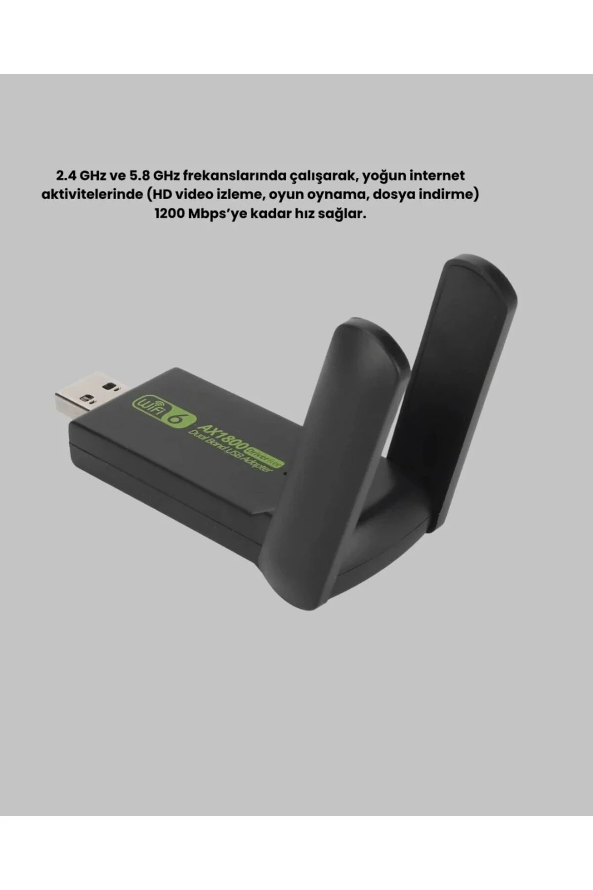1200 Mbps Dual Band Wifi Adaptör – 5.8g & 2.4g Çift Antenli