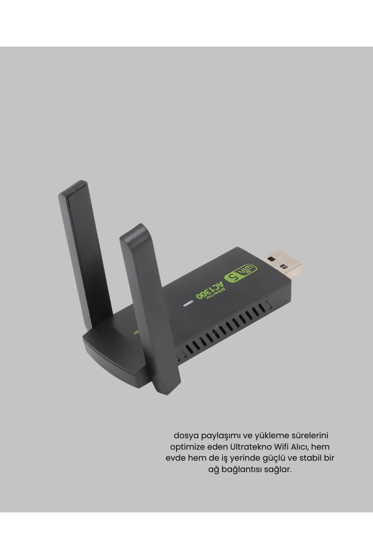 1200 Mbps Dual Band WiFi Adaptör - 5.8G & 2.4G Çift Antenli