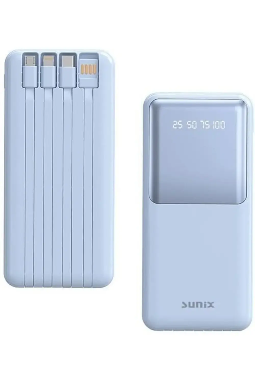 12000 Mah Göstergeli Dahili Çoklu Kablolu Taşınabilir Powerbank M