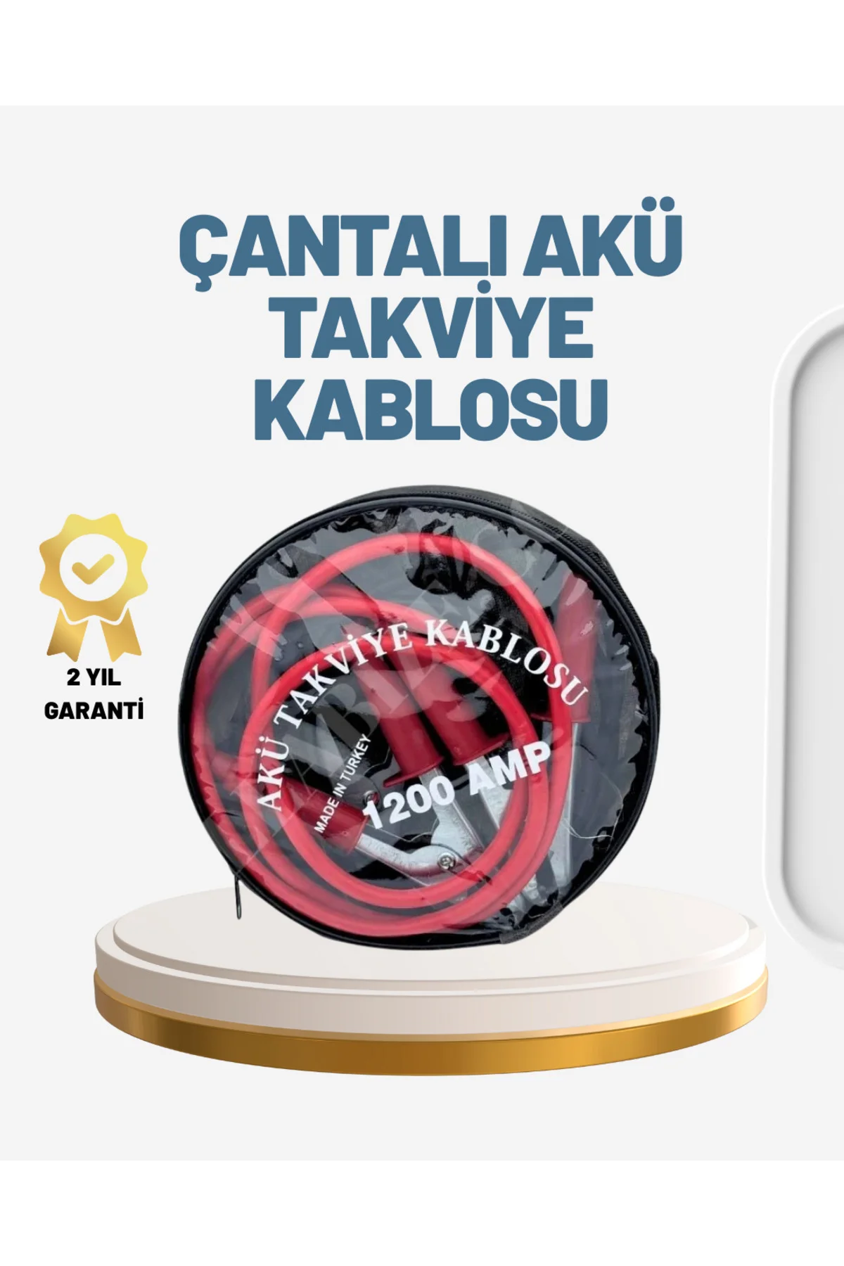 1200A Güçlü Akü Takviye Kablosu 2M Büyük Maşalı Acil Yardım