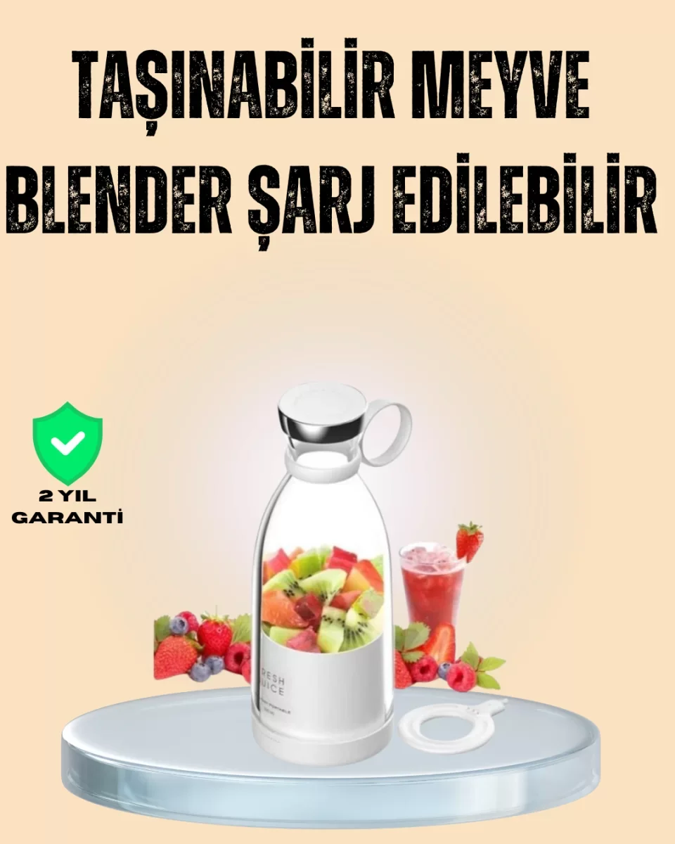 1200mAh Şarjlı, Hafif ve Pratik Taşınabilir Blender - Lisinya Fiyatı, Yorumları ve Özellikleri