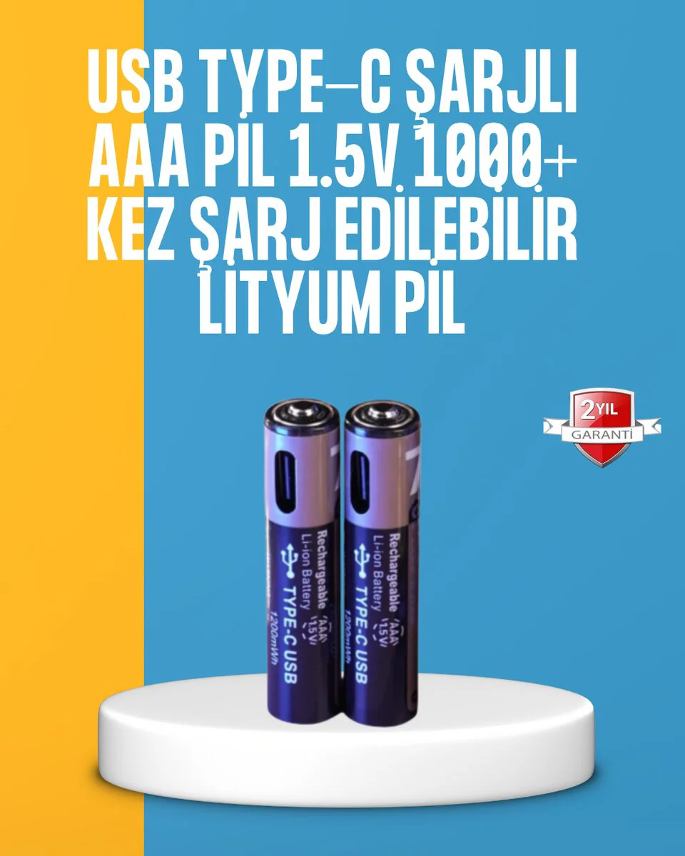 1200mWh Lityum AAA Pil – Uzun Ömürlü ve Hızlı Şarjlı Pil