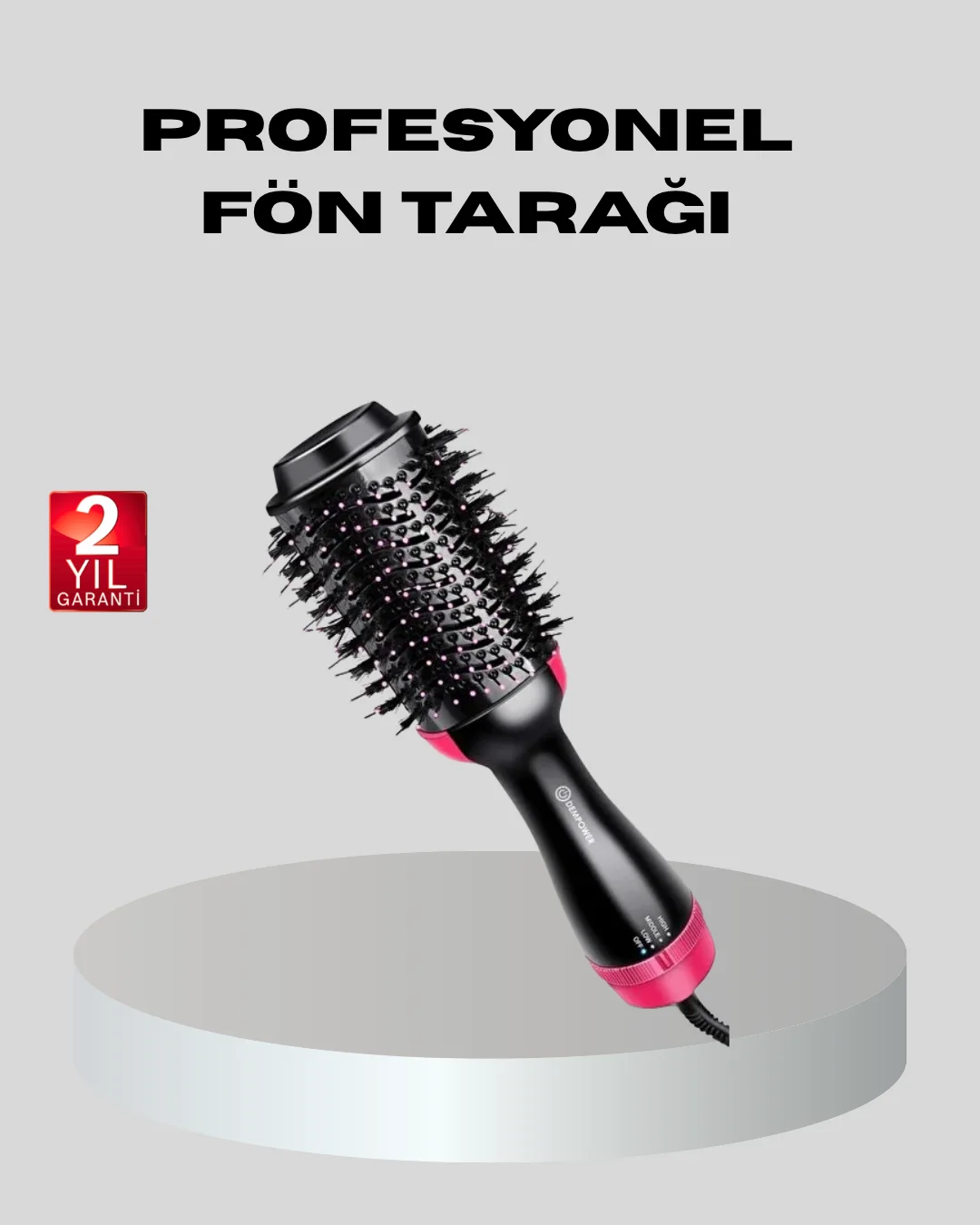 1200W Fön Tarağı – 3 Isı Ayarı, Negatif İyonlu, Hızlı ve Pürüzsüz