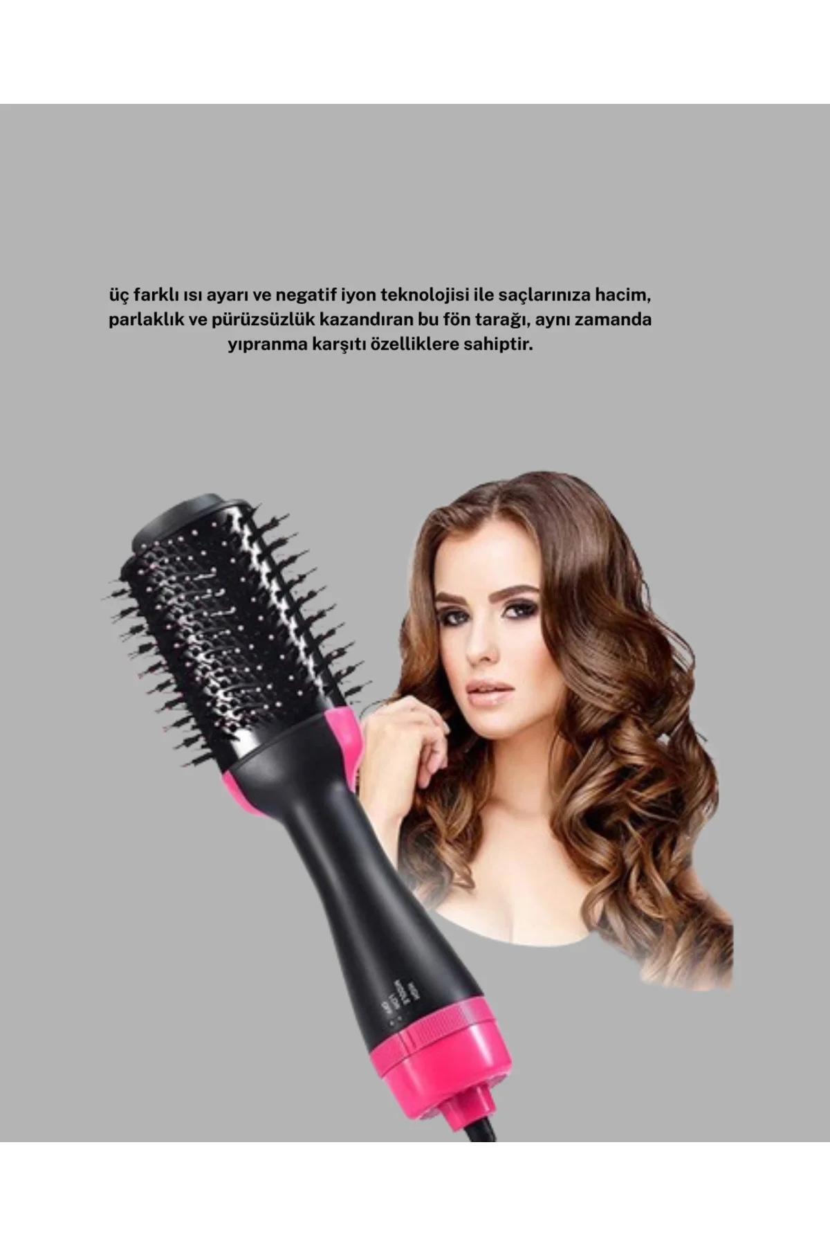 1200W Fön Tarağı – 3 Isı Ayarı, Negatif İyonlu, Hızlı ve Pürüzsüz