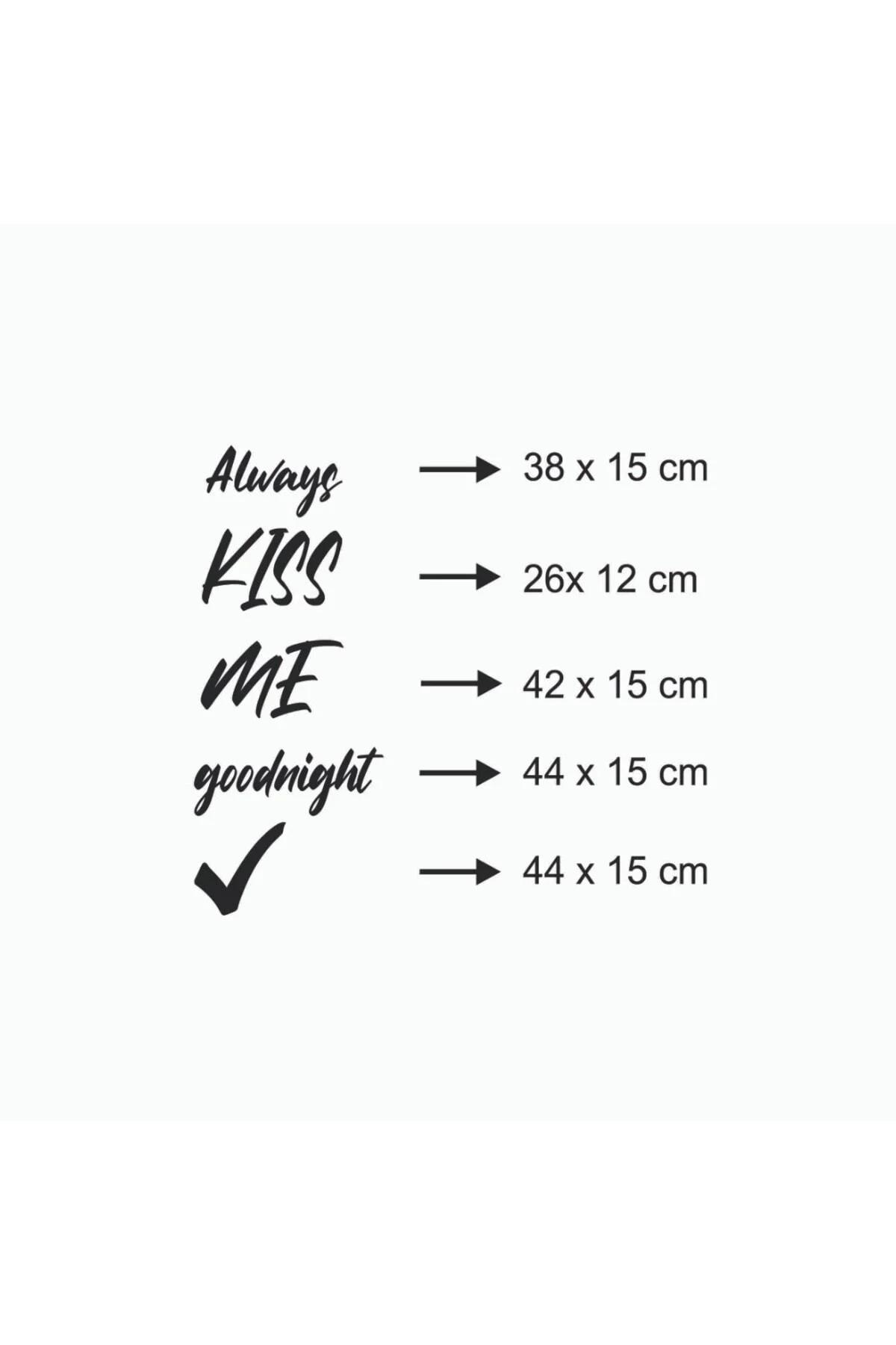 120*80 Cm Always Kiss Me Good Night Ahşap Duvar Yazısı