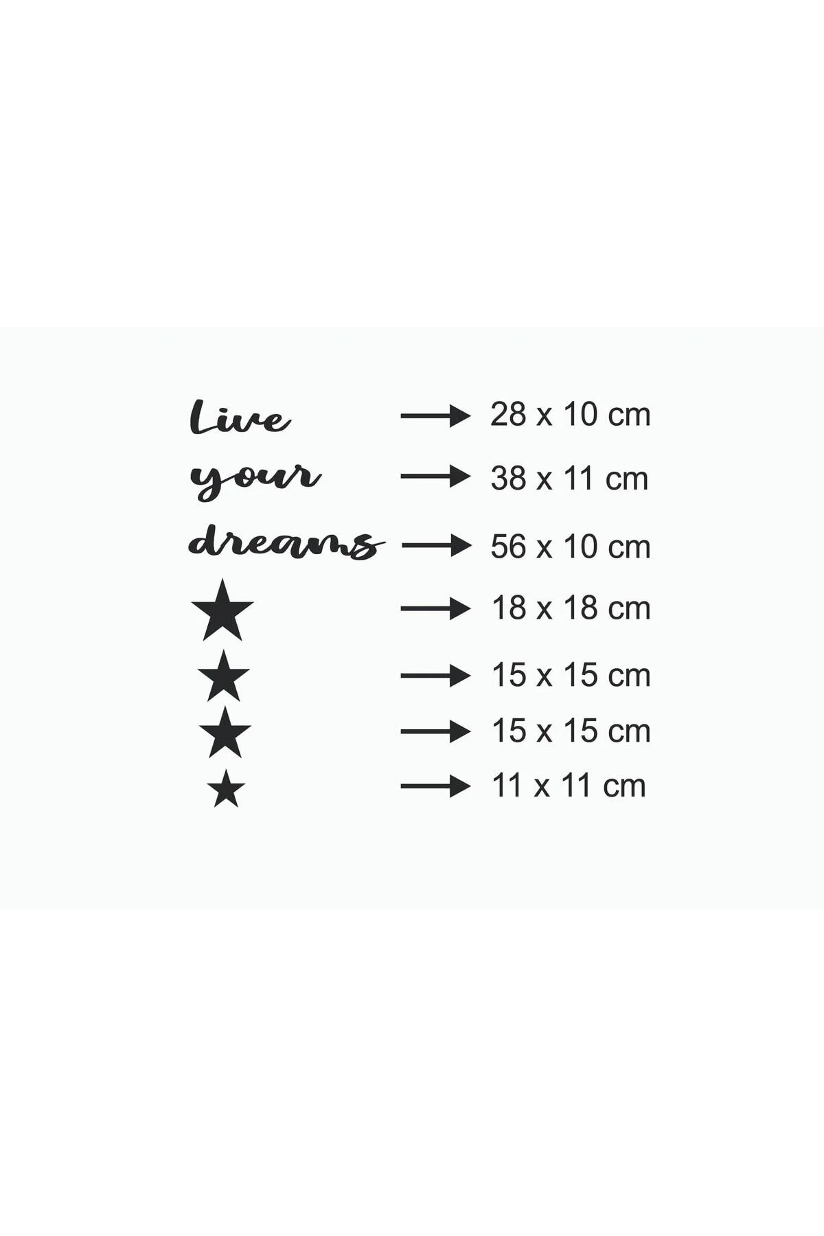 120*80 Cm Live Your Dreams Ahşap Duvar Yazısı