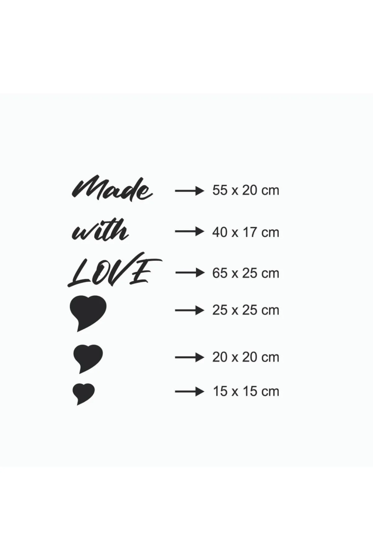 120*80 Cm Made With Love Ahşap Duvar Yazısı