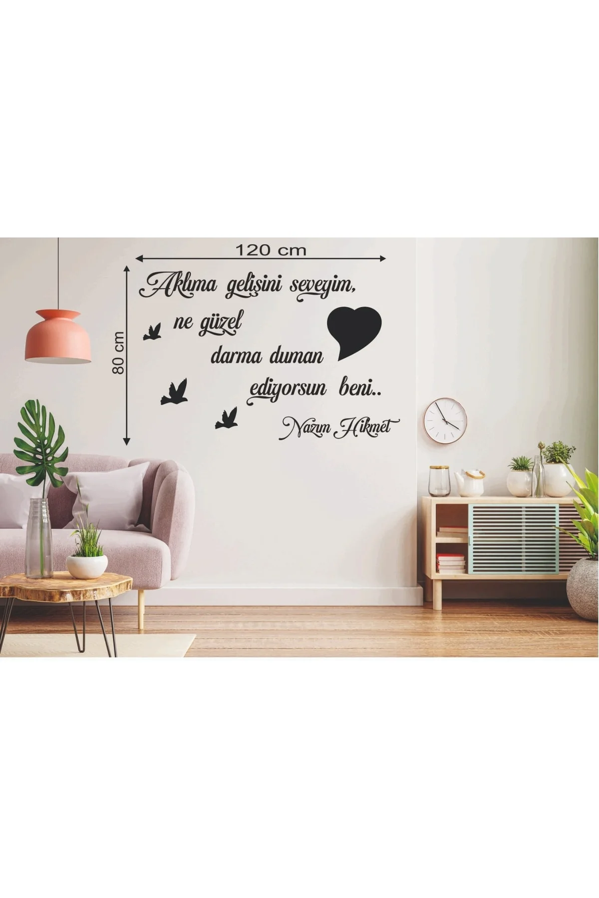 120*80 Cm Mutlu Bir Aile Erken Cennettir Ahşap Duvar Yazısı
