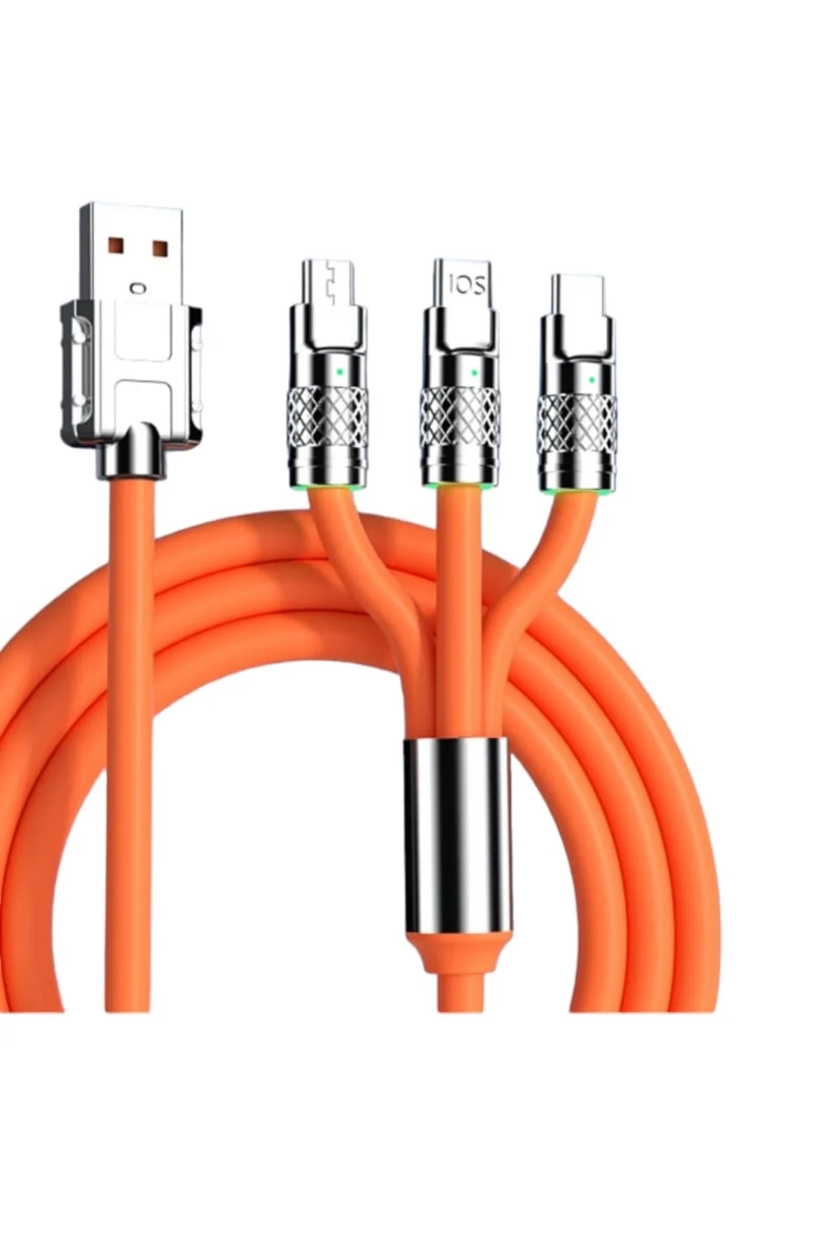 120w 6a 3in1 Type C -micro Usb-lightning 1.2 M Hızlı Şarj Ve Data