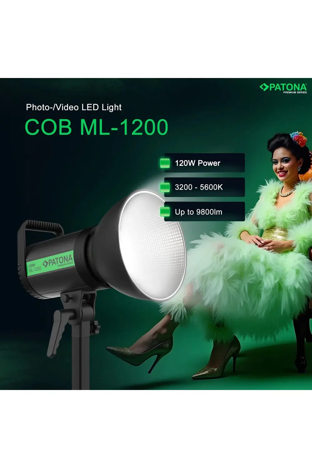 120W COB ML-1200 Bi Color Fotoğraf ve Video ışığı