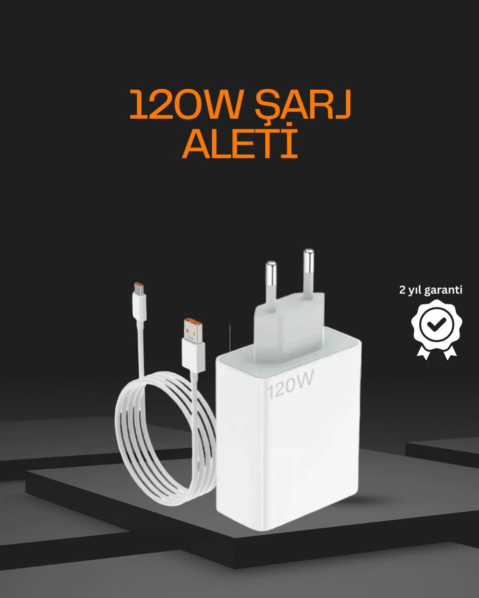 120W Hızlı Şarj Adaptörü - Type C - Poco X3 X4 X5 Pro Uyumlu