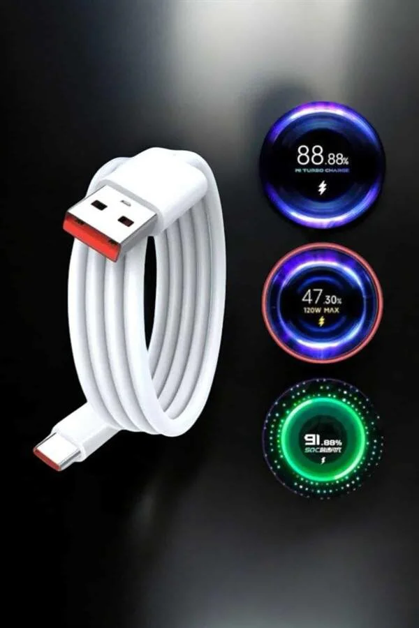 120W Hızlı Şarj Aleti Type-C Turbo - Güvenli ve Pratik Şarj Çözümü