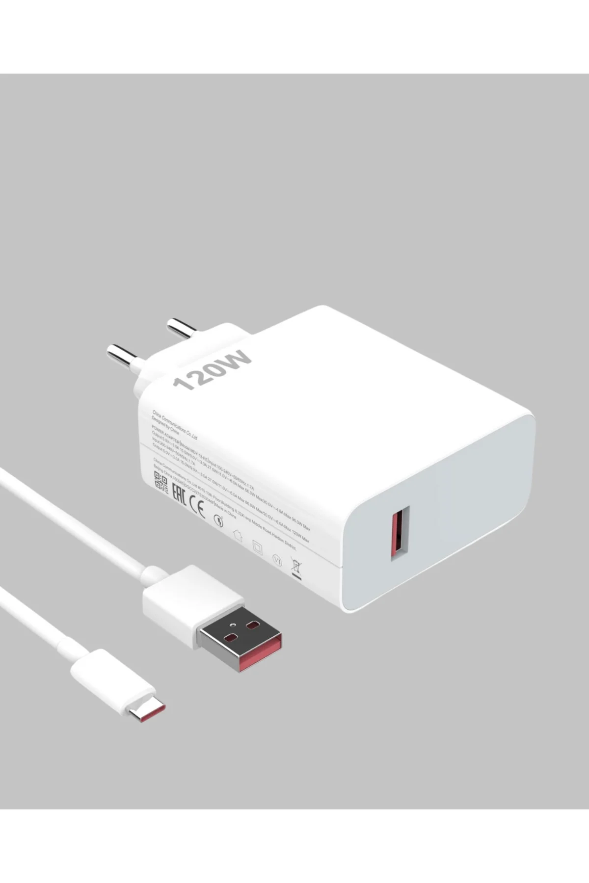120W Hızlı Şarj Başlığı Ultra Güçlü Type-C Adaptör Kablo Dahil