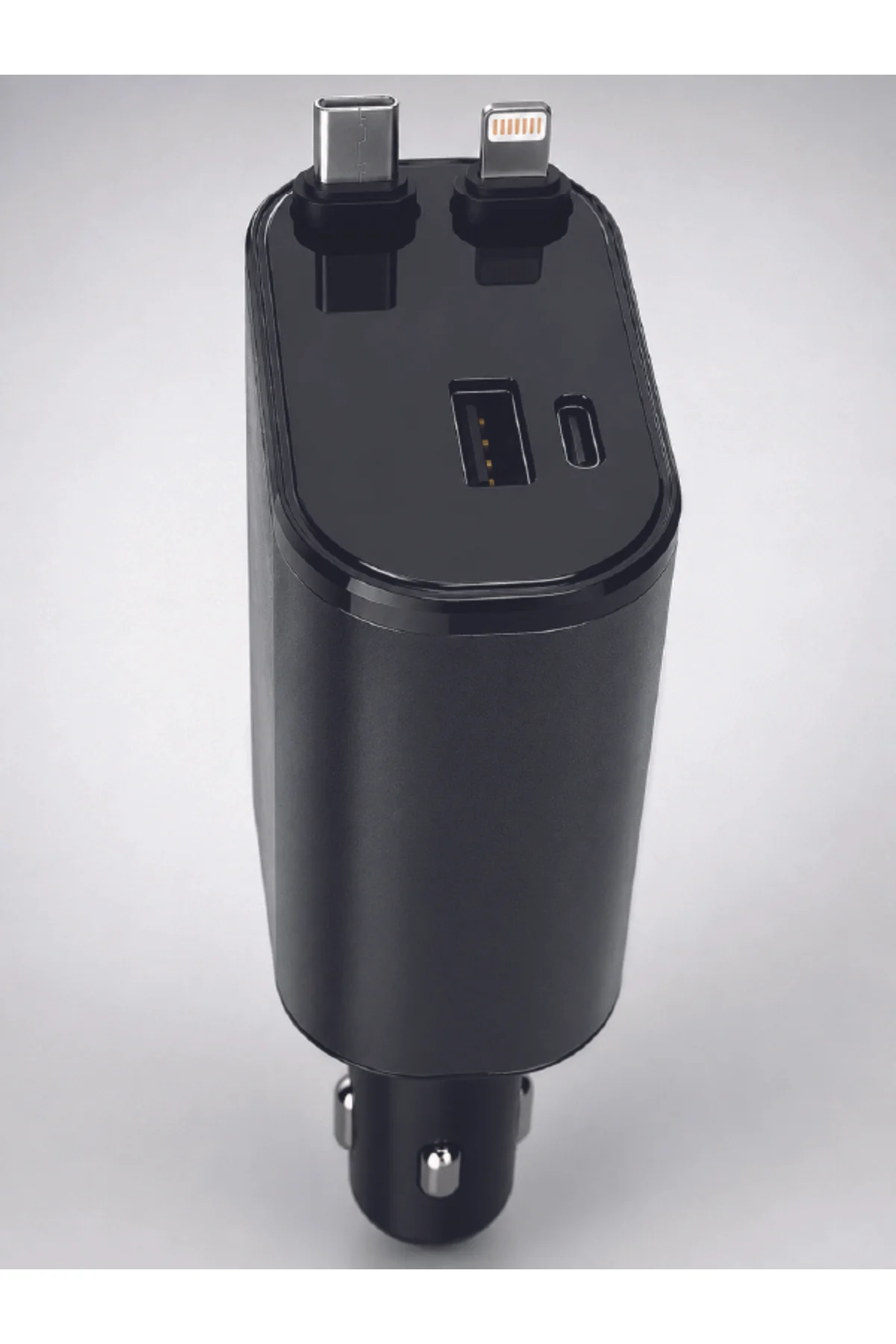 120W Hızlı Şarj Destekli 4'ü 1 Arada Araç Şarj Cihazı Type-C, Lightning, USB ve USB-C Çıkışlı - Görsel 4