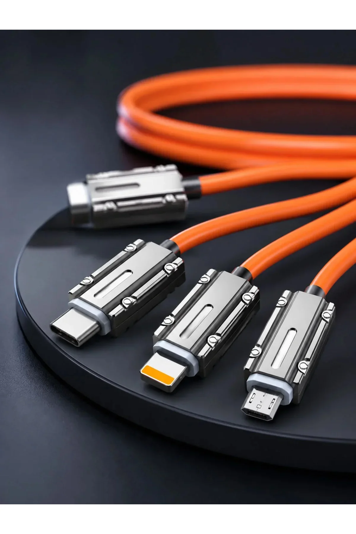 120W Hızlı Şarj Destekli 3'ü 1 Arada Çok Amaçlı Şarj ve Veri Aktarım Kablosu 120W Hızlı Şarj Destekli 3'ü 1 Arada Çok Amaçlı Şarj ve Veri Aktarım Kablosu