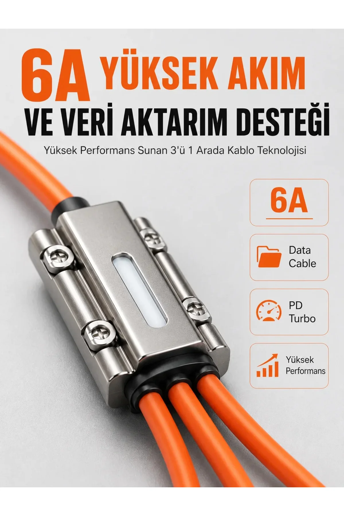 120W Hızlı Şarj Destekli 3'ü 1 Arada Çok Amaçlı Şarj ve Veri Aktarım Kablosu 120W Hızlı Şarj Destekli 3'ü 1 Arada Çok Amaçlı Şarj ve Veri Aktarım Kablosu