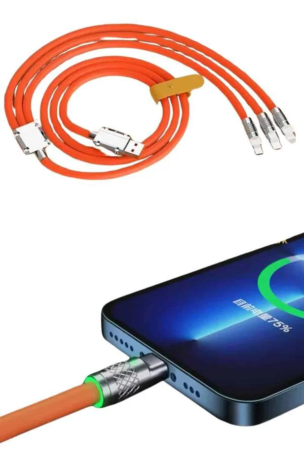 120W Hızlı Şarj Kablosu - USB Type-C & iOS Uyumlu 180° Rotasyonlu