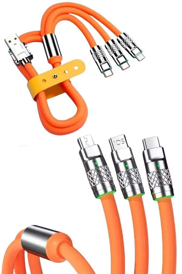 120W Hızlı Şarj Kablosu - USB Type-C & iOS Uyumlu 180° Rotasyonlu