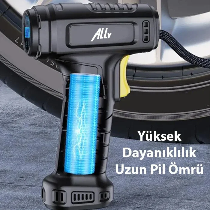 120W Kablosuz Mini Hava Pompası Kompresör - Basınç Göstergeli ve Otomatik Durdurmalı ST-5007C