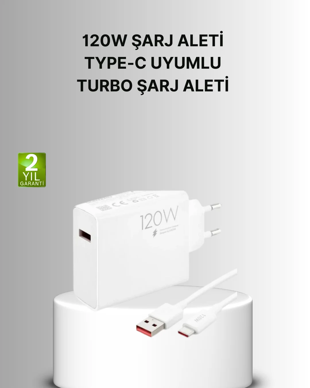 120W Mi Turbo Akıllı Tanıma Çipli Hızlı Şarj Cihazı Taşınabilir ve Dayanıklı